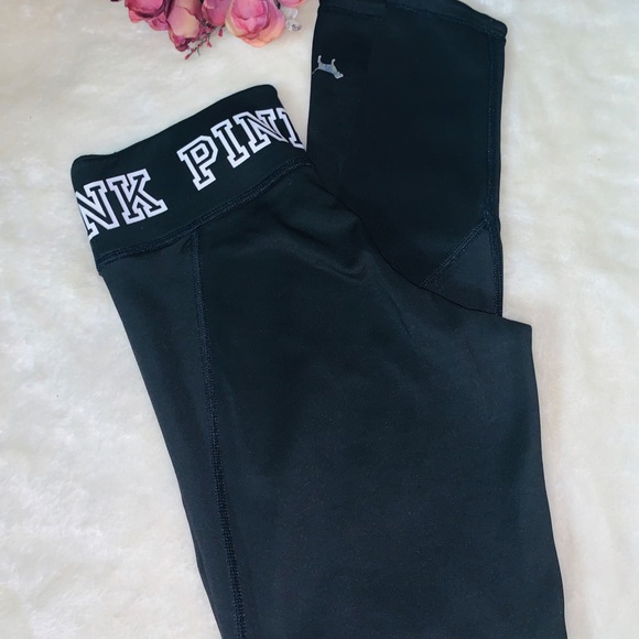 Pink Victoria Secret Ultimate Reversible Leggings Marl Gray Black Slim Pants S - Picture 11 of 15